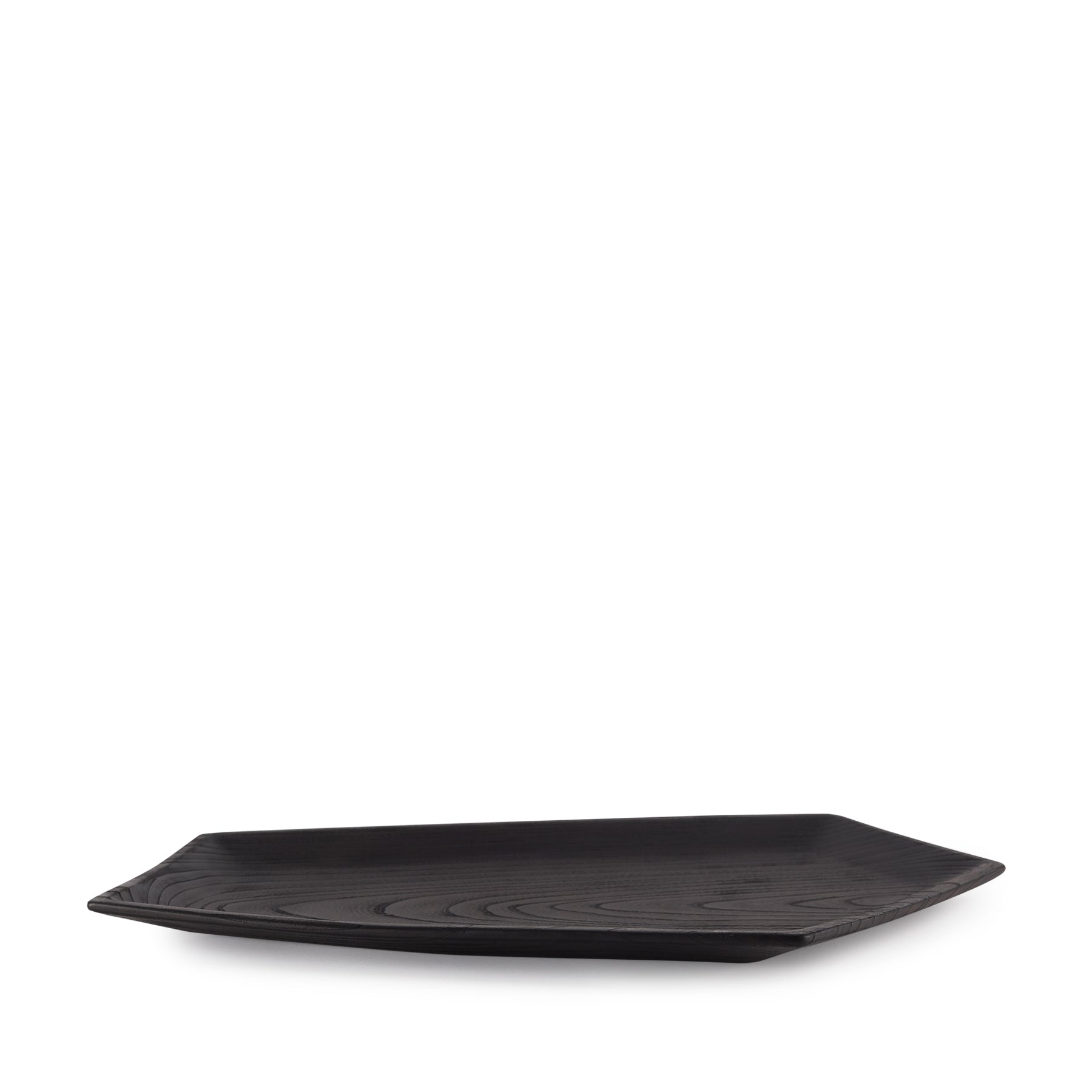 #10 Japanese Zelkova Pentagon Tray in Black Zoom Image 1