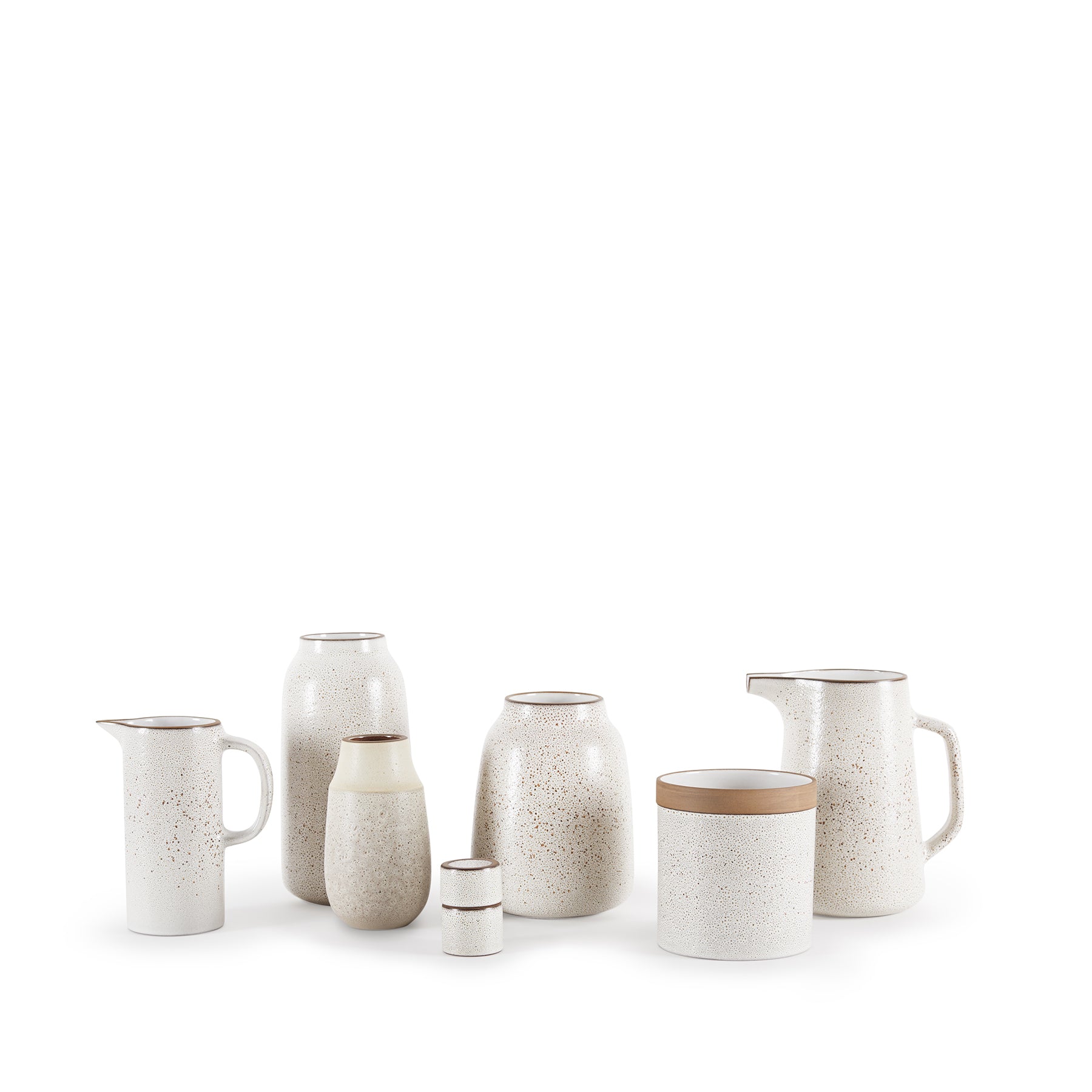 Utensil Crock in Opaque White and Matte Brown