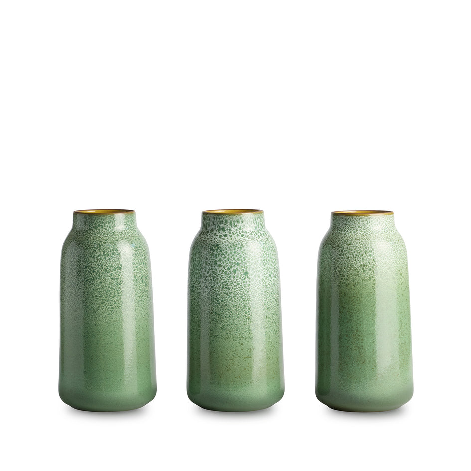 Tall Vase in Opaque White and Green Agate Image 2