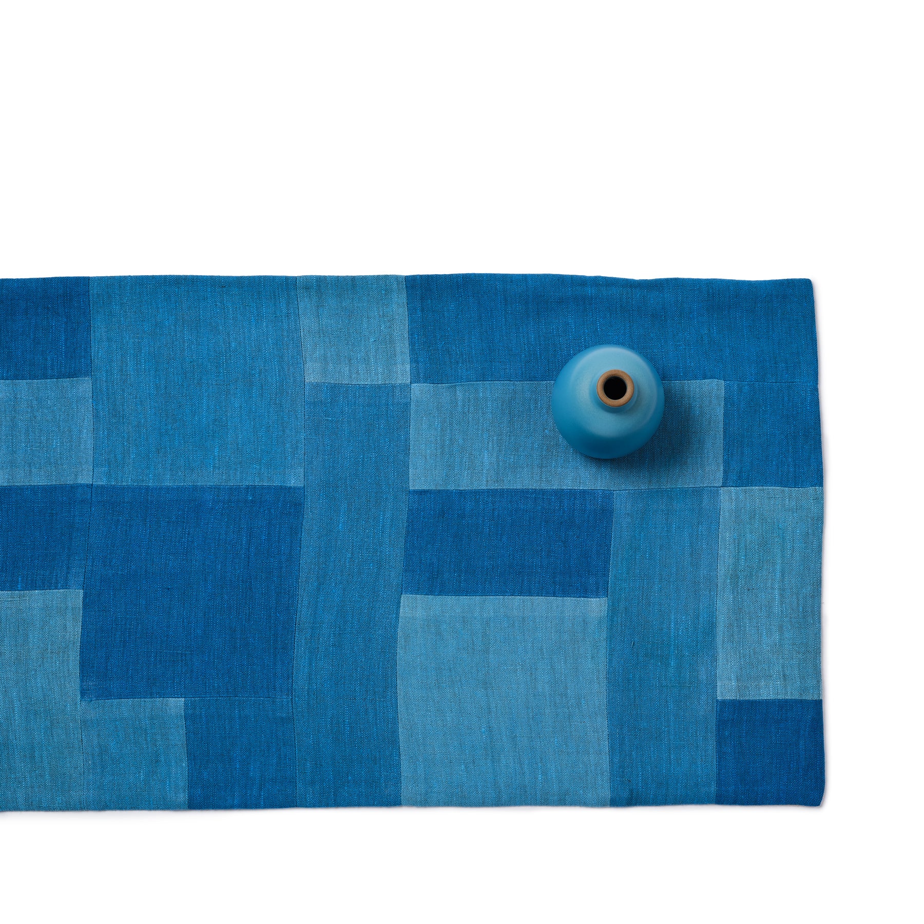 Patchwork Runner in Cyan Zoom Image 1