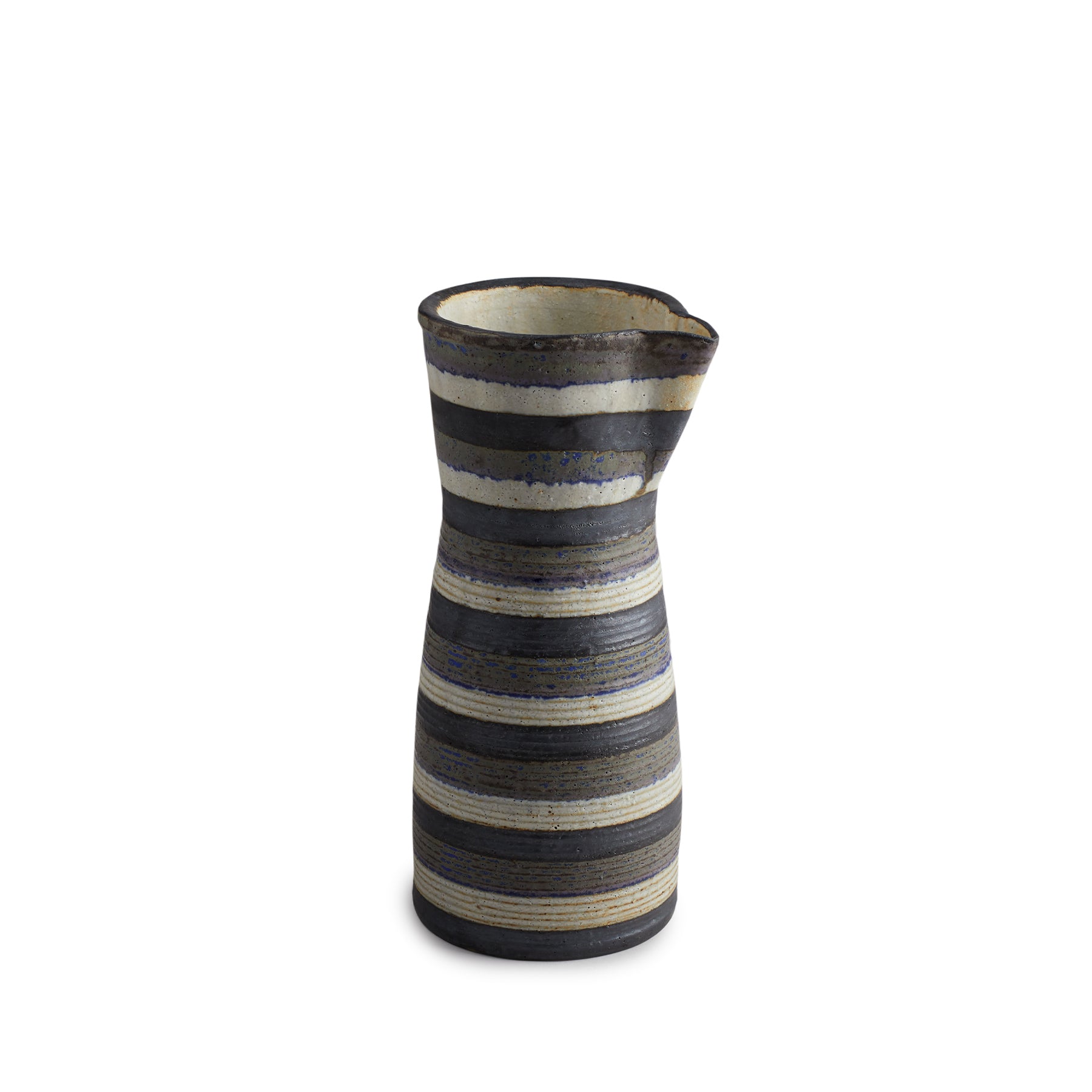 #59 Large Pitcher in Indigo Stripes Zoom Image 1