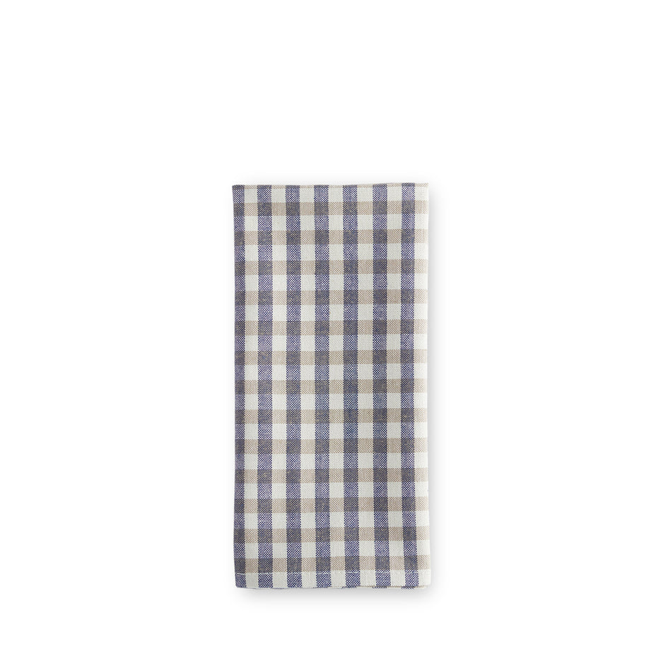 Set of 4 Gingham Napkins in Blue/Sage Image 1