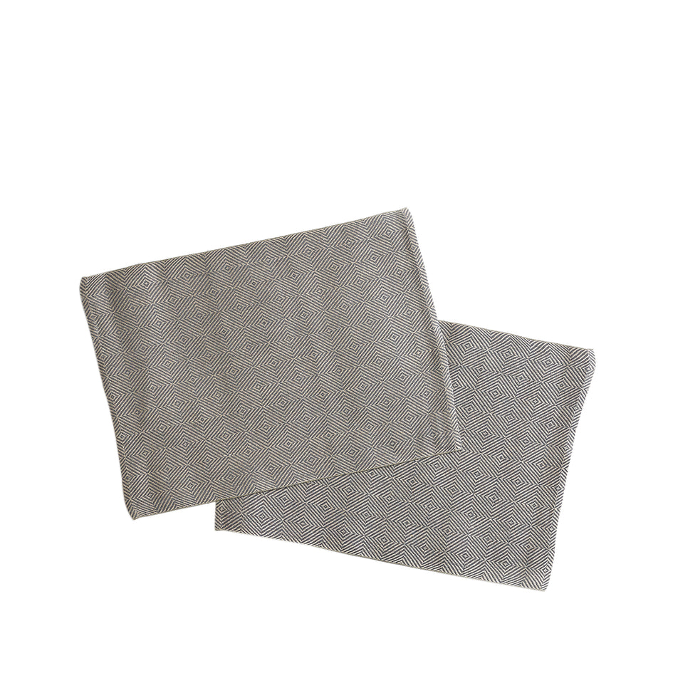 Linen Rutig Strandrag Placemats in Graphite (Set of 2) Image 1
