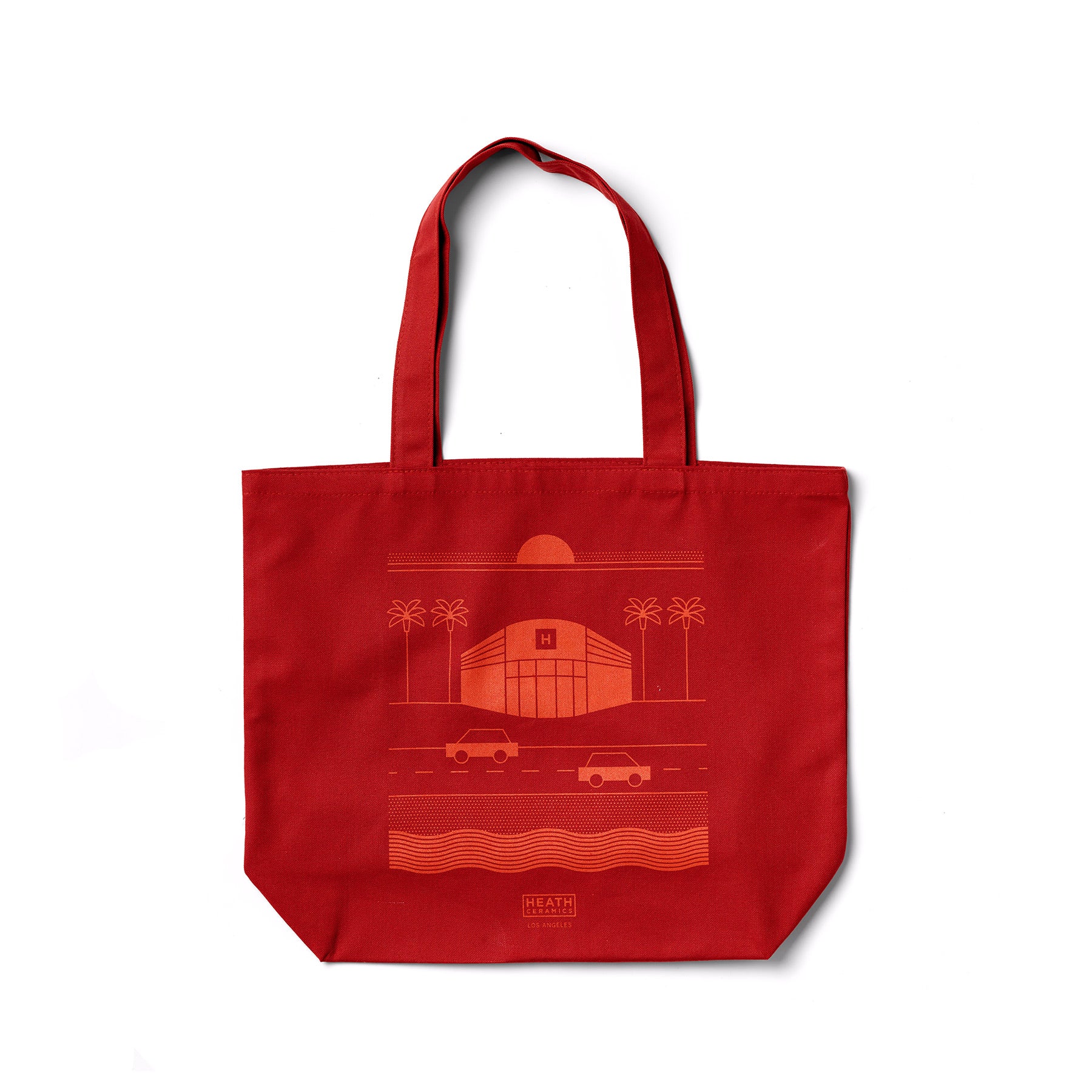 Los Angeles Tote in Red Orange Zoom Image 1