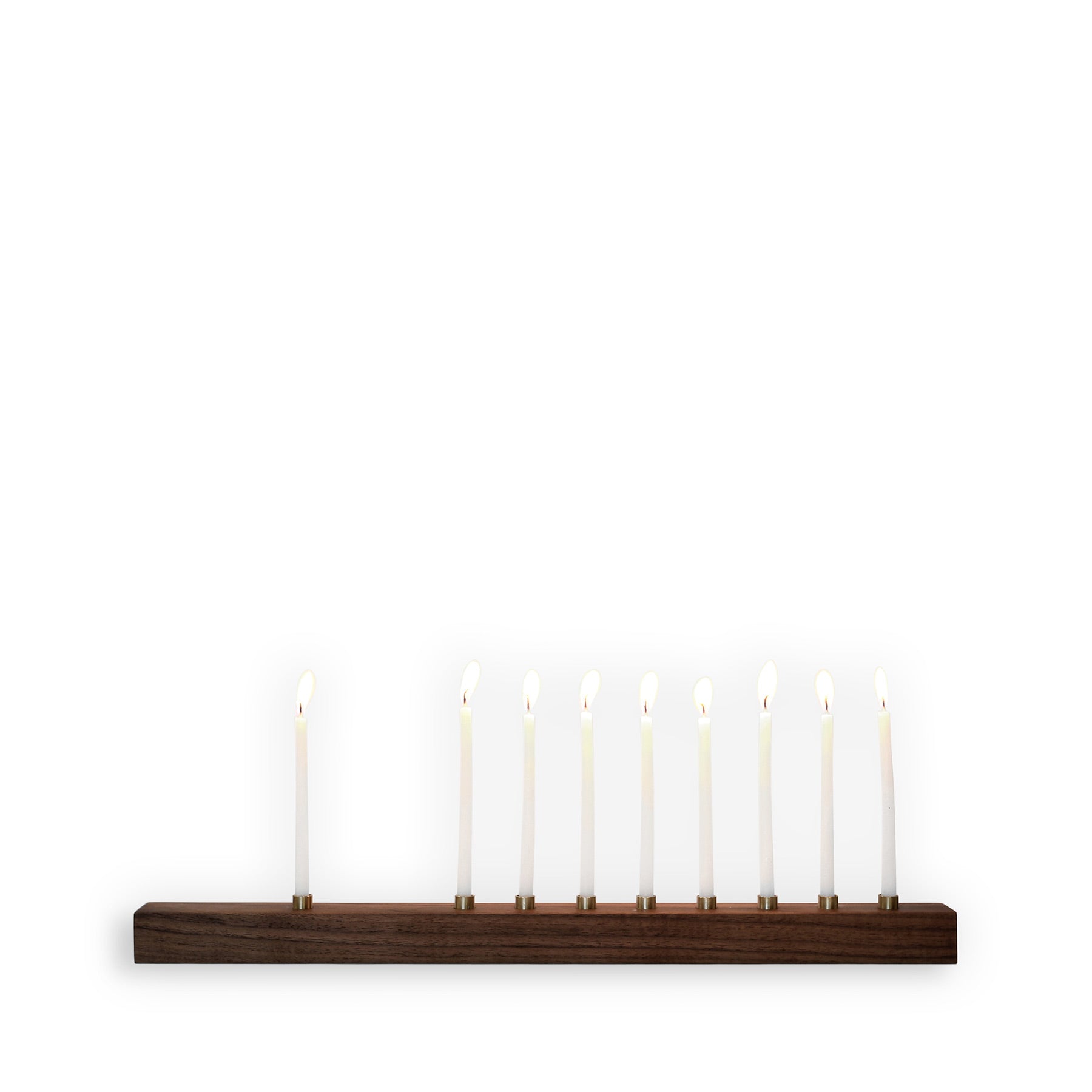 Walnut and Bronze Menorah Zoom Image 1
